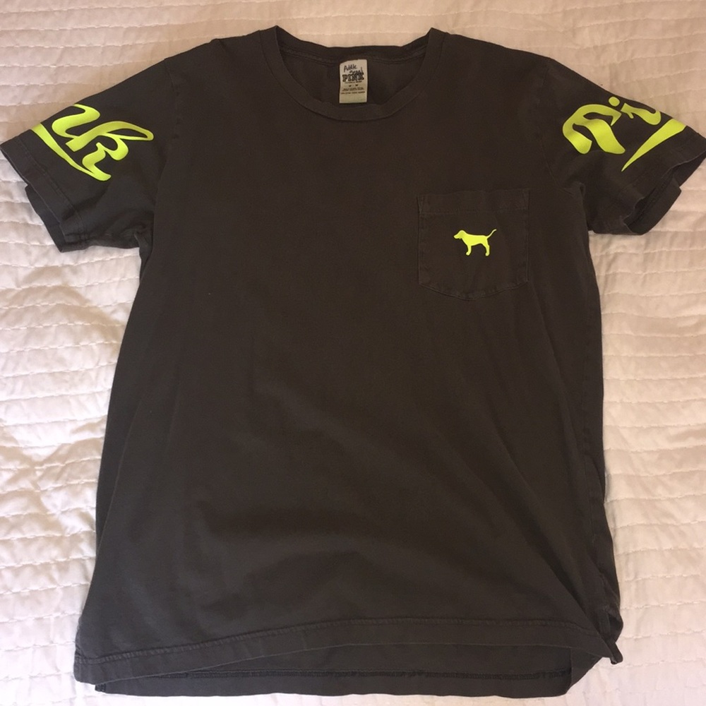 PINK army green and neon yellow t-shirt